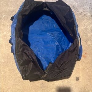 Blue and Black Large Nylon Duffel Bag